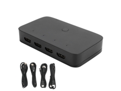 Conmutador KVM Aetheria con 4 puertos HDMI, 4K a 30 Hz, compartición USB, impresora, ratón y HDCP 1.4.