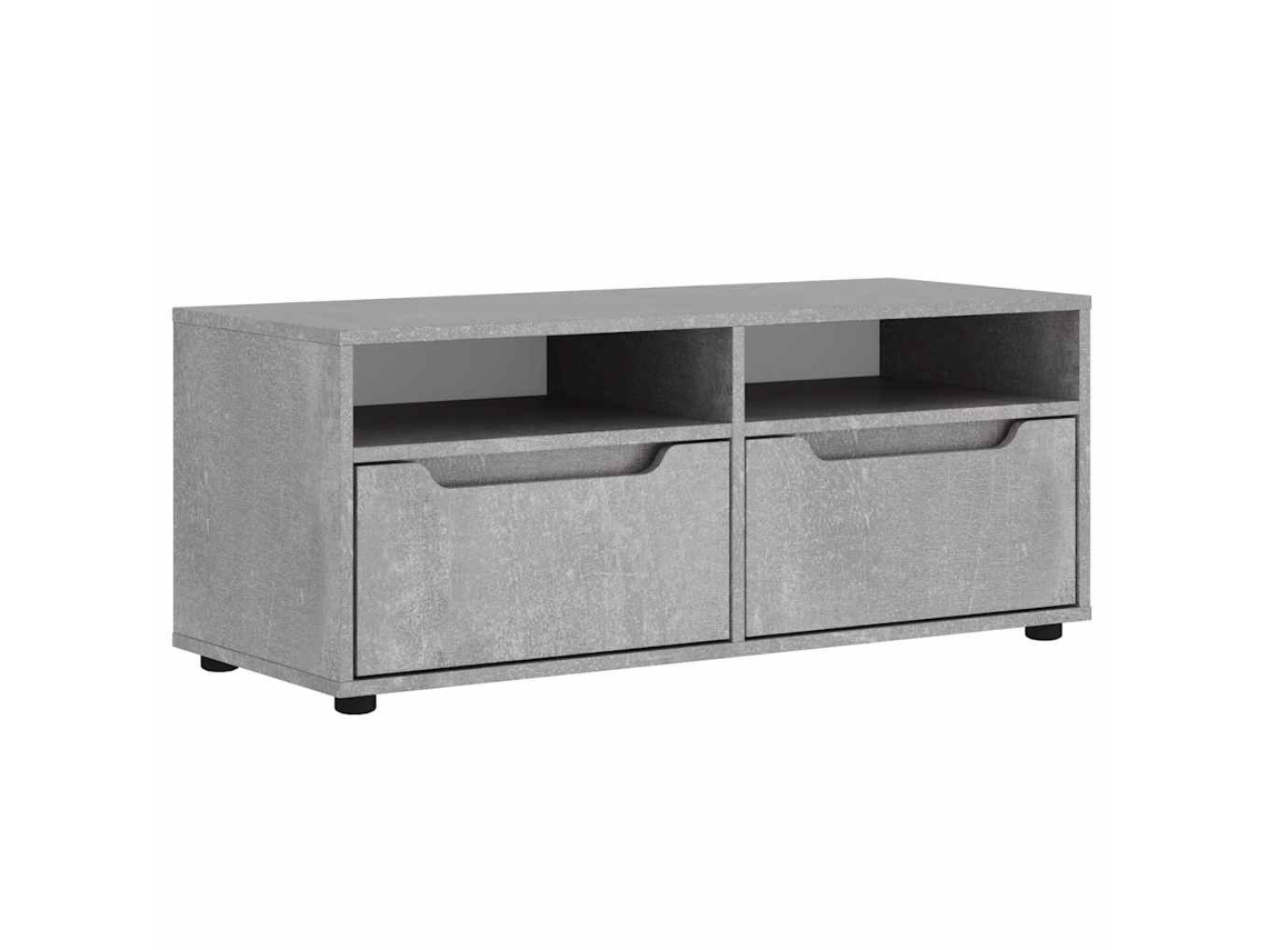 Mueble de TV Visnes, derivados de madera, gris hormigón, 100x40x38 cm, EXCLUSIVO DE LA CASA