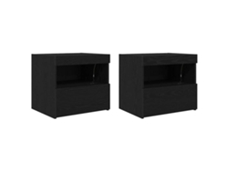 Mesita de noche de roble negro 50x40x45 cm EXCLUSIVA MAISON