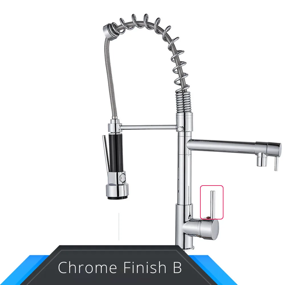 Grifo De Cocina Extraíble Con Resorte, Mezclador De Agua Fría Y Caliente Para Una Instalación Flexible Sobre La Encimera.