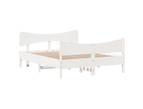 Cama con Cabecero VIDAXL Blanco (135x190cm)
