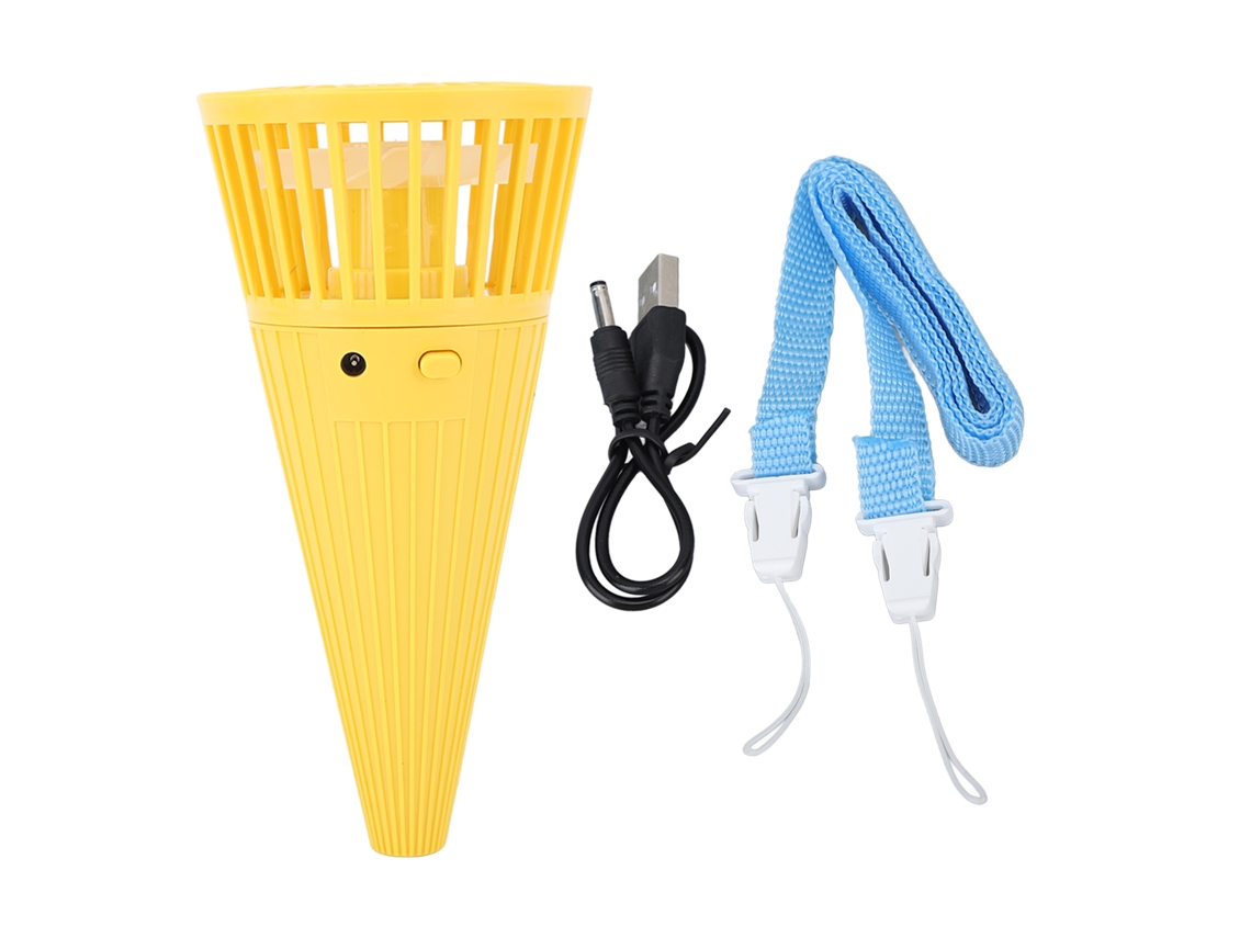 Ventilador de cuello portátil, amarillo, verano