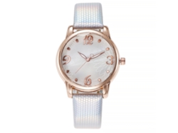 Reloj De Pulsera De Cuarzo Para Mujer Con Correa De Pu, Estilo Sencillo, Plateado.