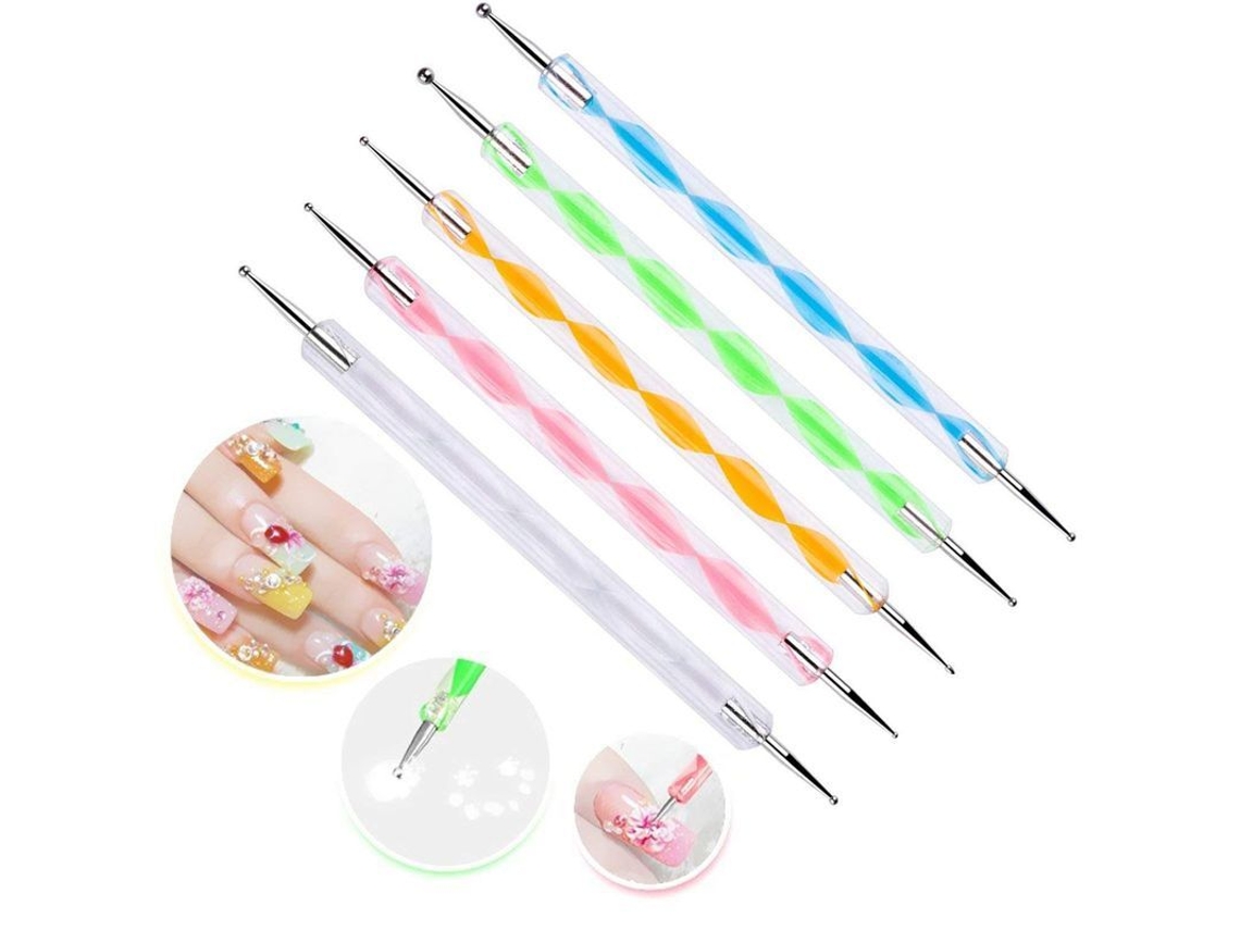 Kit De 5 Herramientas Para Decoración De Uñas Con Punta De Doble Extremo.