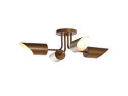 Lampara Techo Metal 4 Focos Dorado 67x67x20cm