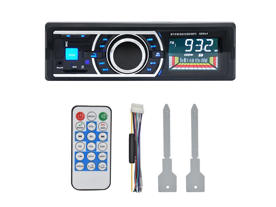 Radio estéreo Bluetooth para coche, reproductor MP3, 1 DIN