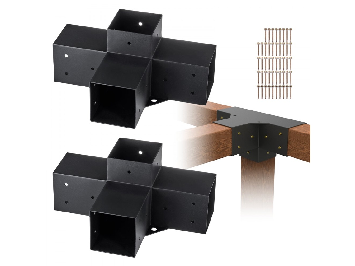 Juego de soportes y conectores para pérgolas y postes de madera Tekmaquinas