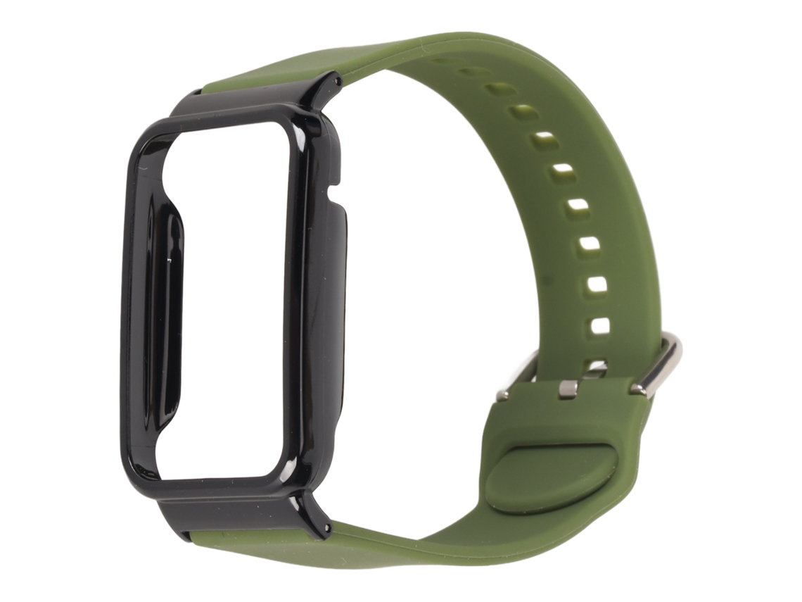 Correa de silicona con funda protectora para Mi Band 7 Pro, verde y negra