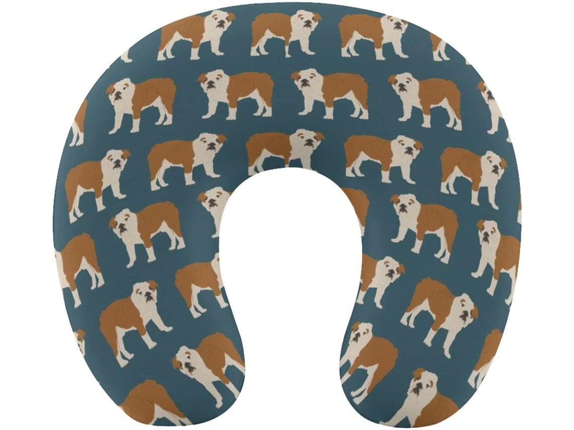 Almohada Viaje Bulldog Forma Espuma Viscoelástica Viscoelástica Fácil Relajación Cómodos Familia.brfácil