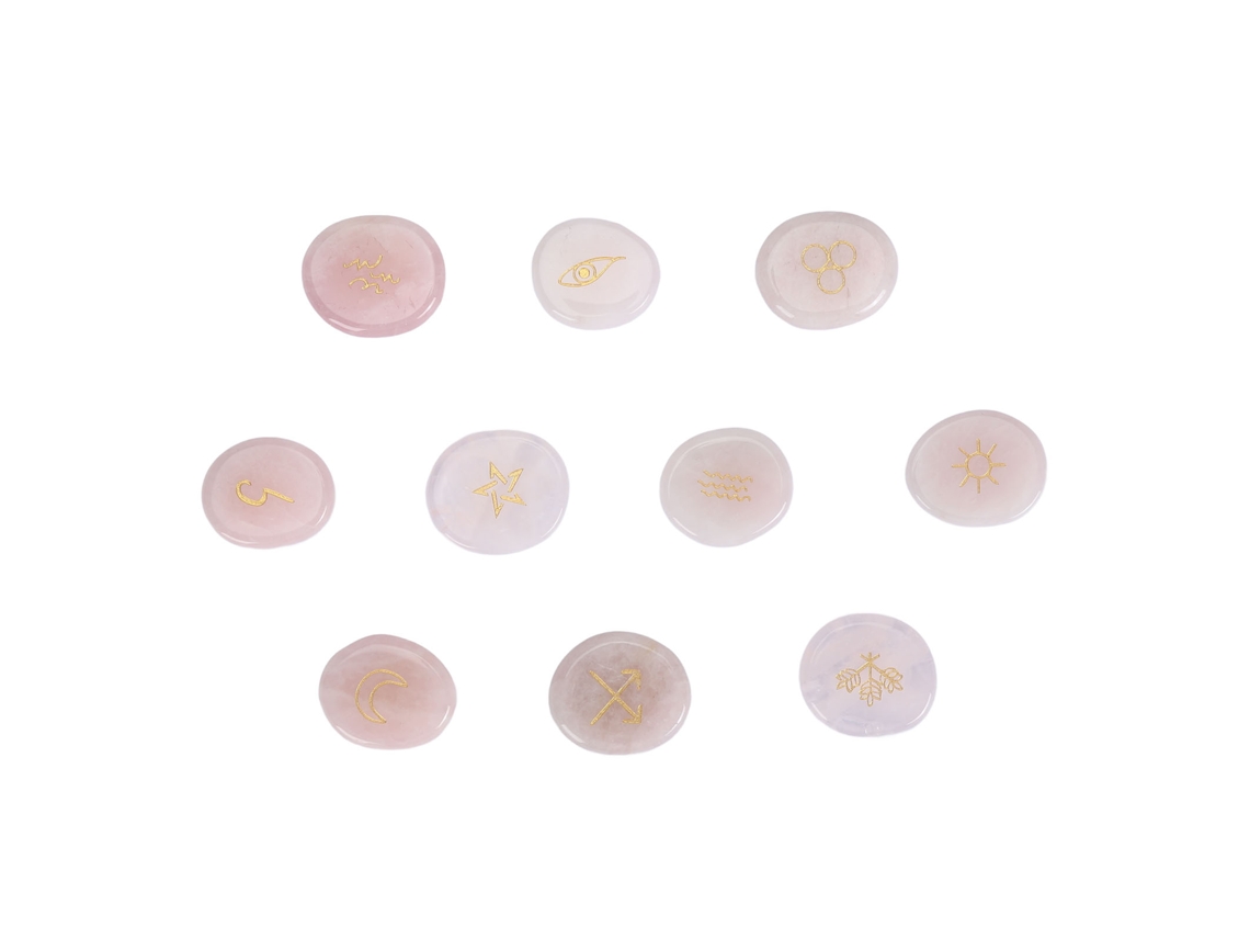 Conjunto De 10 Piedras Rúnicas Con Símbolos Gitanos Grabados Para Adivinación Y Meditación.