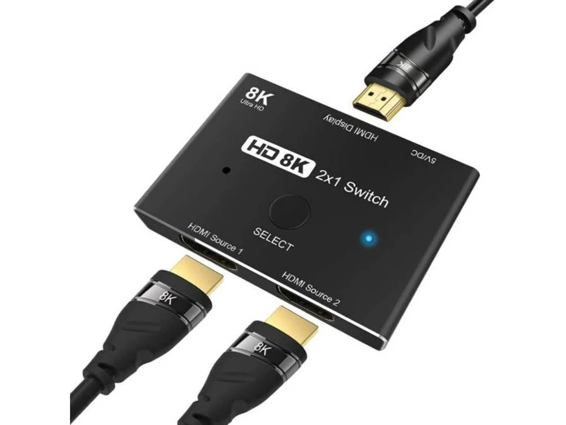 Adaptador HDMI Switch 2.1 Versión 8k Yizhood Negro