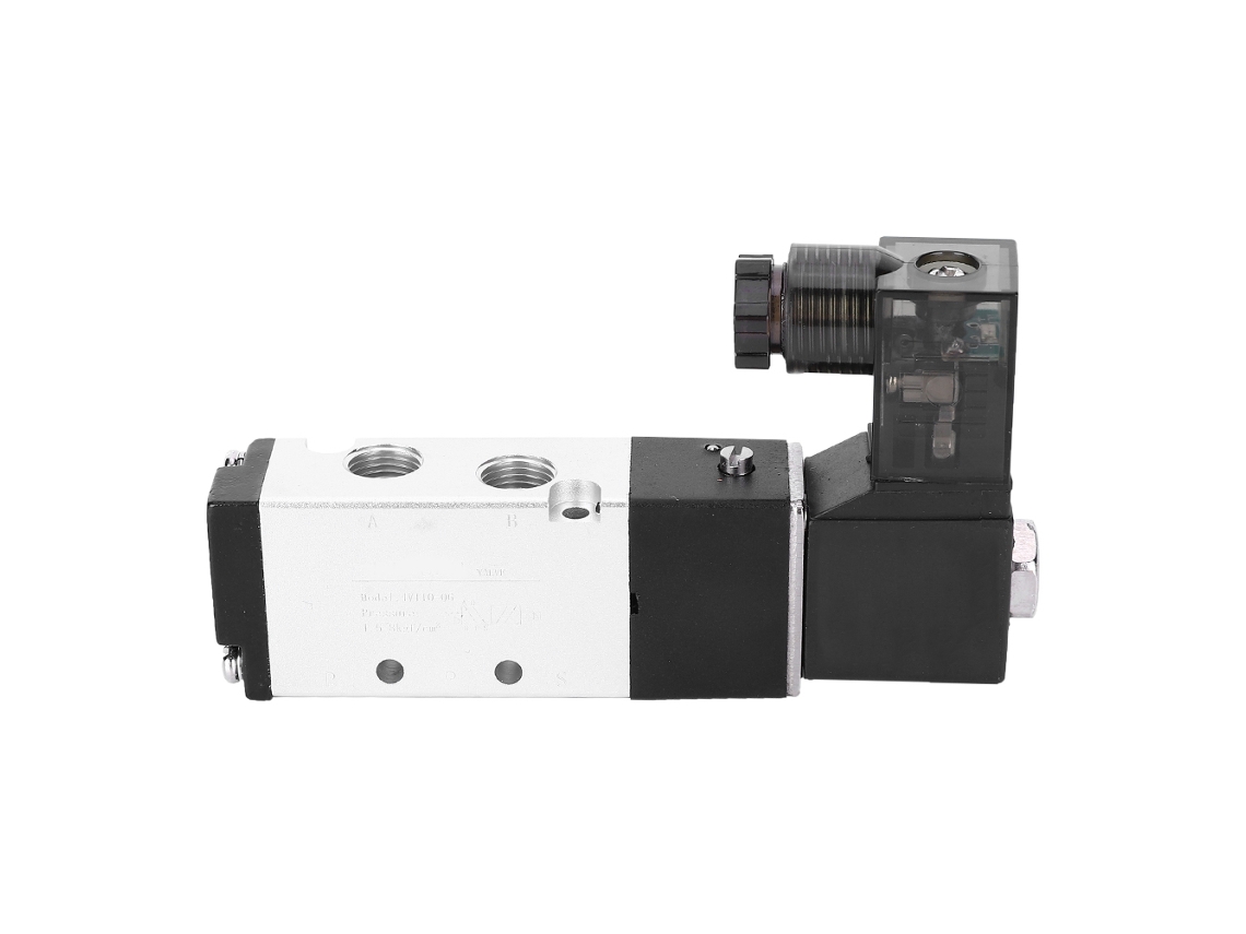 Válvula solenoide de alumínio de 2 posições e 5 vias com conexão roscada de alta precisão para ar comprimido, 110~220V.