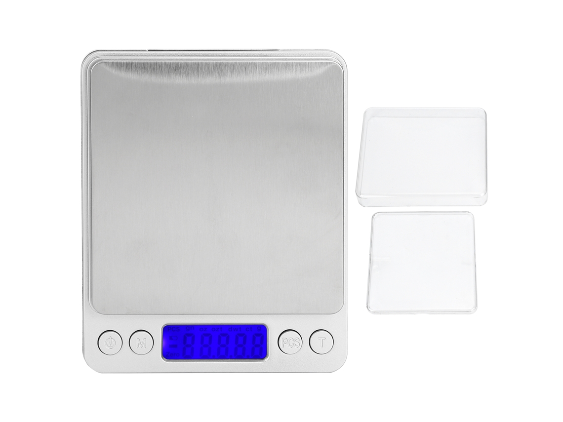 Báscula de cocina digital pequeña de acero inoxidable con pantalla LCD para cocina