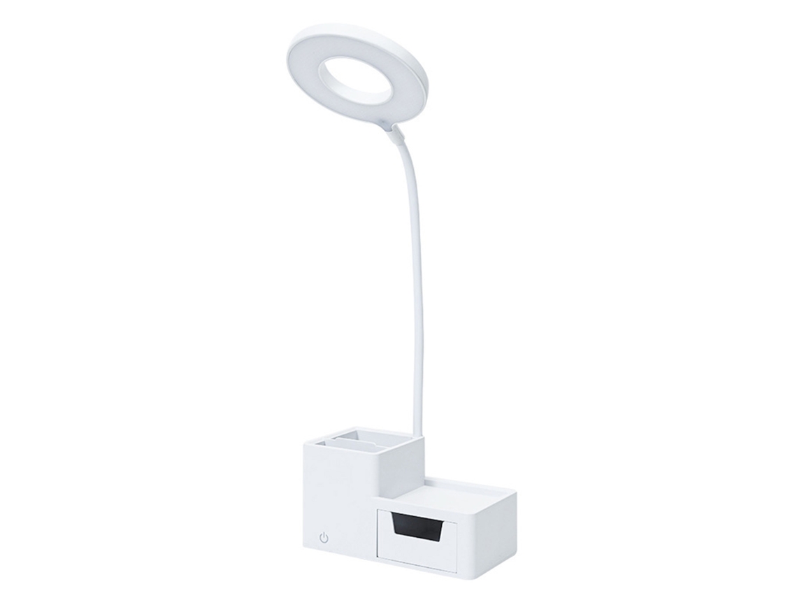 2026-lámpara De Escritorio Led Con Portaminas Y Cajón De Almacenamiento Para Lectura De Dormitorio, Versión Con Cable