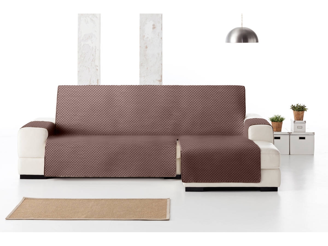 Funda acolchada e impermeable para Chaise Longue orientación derecha Luke (240 cm - Marrón)