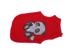 Camiseta Con Pedrería Para Perros Y Gatos, Suave Y Transpirable Con Estampado Rojo, Talla L