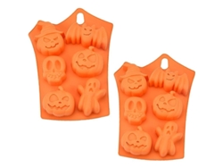 2026-molde De Silicona Para Hornear Con Diseños De Halloween: Murciélago, Calabaza, Calavera Y Fantasma