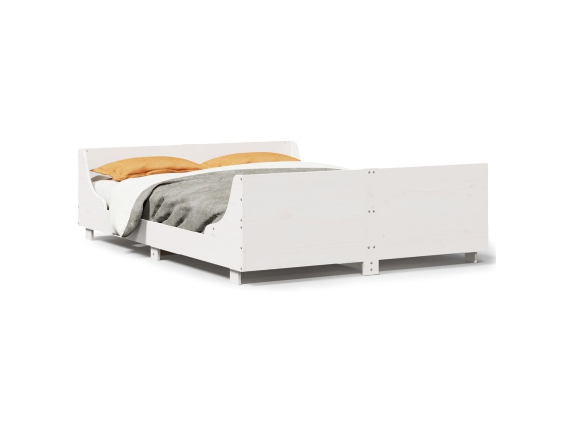 Maison Exclusive - Estructura De Cama Sin Colchón Madera De Pino Blanca 140x190 Cm