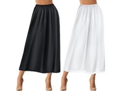 Fasst-2 Medias Faldas De Seda Con Encaje Para Mujer Faldas Interiores A-line Suaves Y Transpirables Para Vestidos