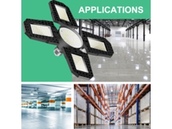 Lámpara LED plegable para garaje 2026 E27, 100 W, de alta potencia, resistente al agua, iluminación industrial, cuatro aspas