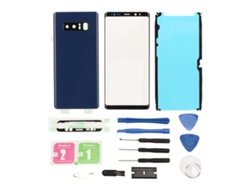Kit De Reparo E Substituição De Vidro Traseiro E Frontal Para Samsung Galaxy Note 8 Azul