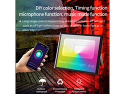 2026-luz De Inundación Inteligente Wifi 30w 2000lm Rgb Regulable 2700k-6500k Compatible Con Alexa Para Exterior Jardín Fiesta Modelo Ty009
