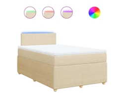 Maison Exclusive - Cama Box Spring Con Colchón Tela Color Crema 120x190 Cm