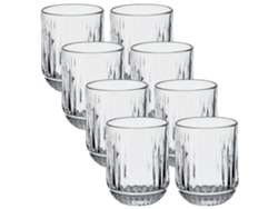 Juego de 8 vasos de vidrio transparente San Ignacio, 300 ml