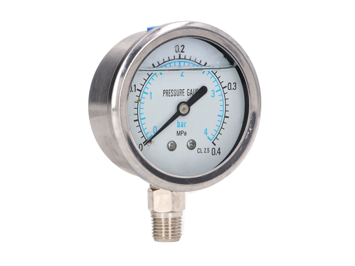 Manómetro De Vacío Resistente A Choques 1/4 Npt Acero Inoxidable 0-0.4mpa