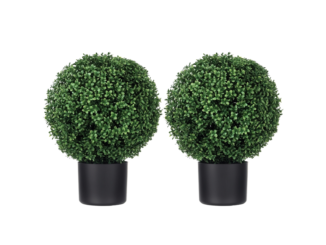 Esfera de boj artificial de 52x40 cm, decoración verde para jardín.