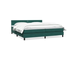 Maison Exclusive - Cama Box Spring Con Colchón Terciopelo Verde Oscuro 180x220 Cm