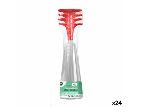 Copas de cava reutilizables ALGON Rojo 24 Unidades 150 ml (4 Piezas)