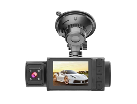 3 cámaras Dash Cam Espejo retrovisor transparente para automóvil de 2 pulgadas negro