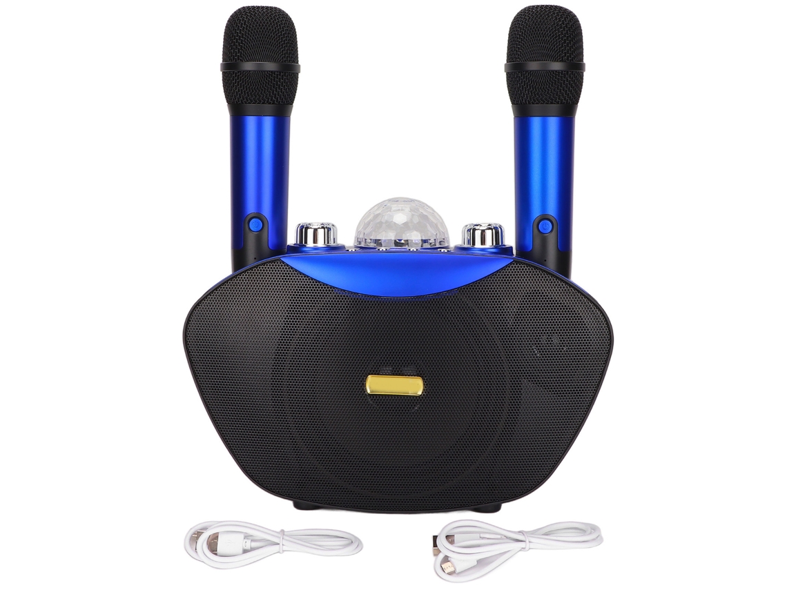 Máquina De Karaoke Bluetooth Con Micrófono Inalámbrico, Luz Led Y Altavoz Portátil