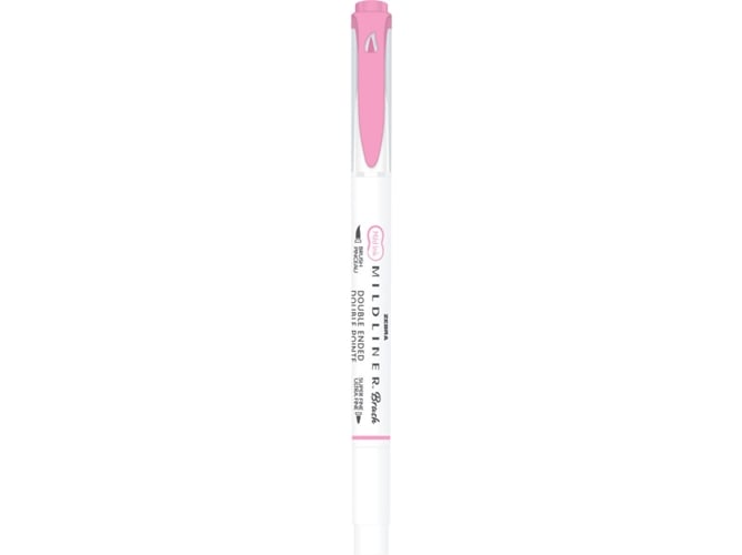 Marcador ZEBRA Mildliner (Pincel Punta Doble - Rosa)