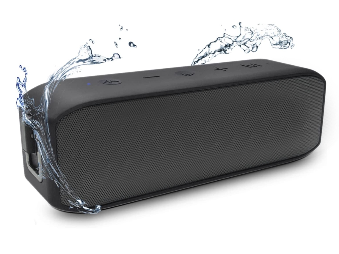 Altavoz Bluetooth portátil resistente al agua IPX7, altavoz inalámbrico de 20 W con sonido estéreo potente, negro Yizhood