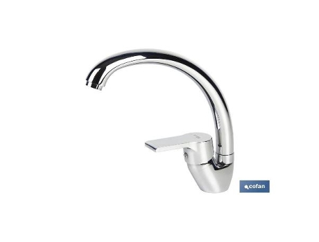Grifo de Lavabo COFAN Monomando Fregadero Caño Alto Modelo Ross