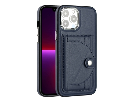 Funda Mobile Phone Cases Shockproof With Card para iPhone 14 Pro Max Piel Marrón