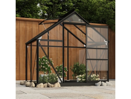 Invernadero VIDAXL de Vidrio Gris Antracita Aluminio 155x103x191Cm