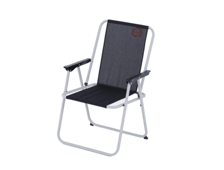 Plegable - sillón de piccolo de campamento ligero y compacto Cómodo y práctico Negro TRENDYFLAIR