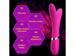 Vibrador De Doble Extremo Estimulador En Forma De Lengua Vibrante, Aleteo, Impermeable Y Silencioso Para Mujeres