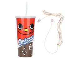 Teléfono De Escritorio Con Cable Decorativo Con Forma De Vaso De Coca-cola De Dibujos Animados Para El Hogar/oficina, Llamadas Hd, Rojo.