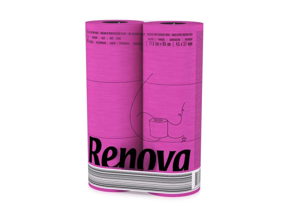 Papel Higiénico Renova Fucsia 6 Rollos
