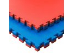 Tatami Puzzle 4 PIEZAS (4m² )Esterilla Goma Espuma Tatami Suelo para Gimnasio Ideal Artes Marciales 1m x 1m x 4cm Azul/Rojo Reversible