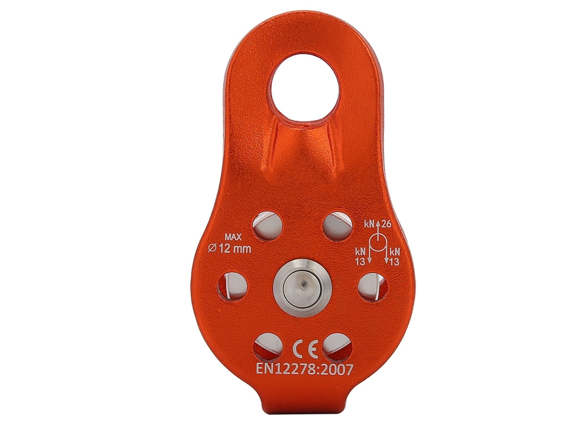 Polea Giratoria Simple De Aluminio Para Cuerda De 12 Mm Con Capacidad De 26 Kn Para Escalada (naranja)