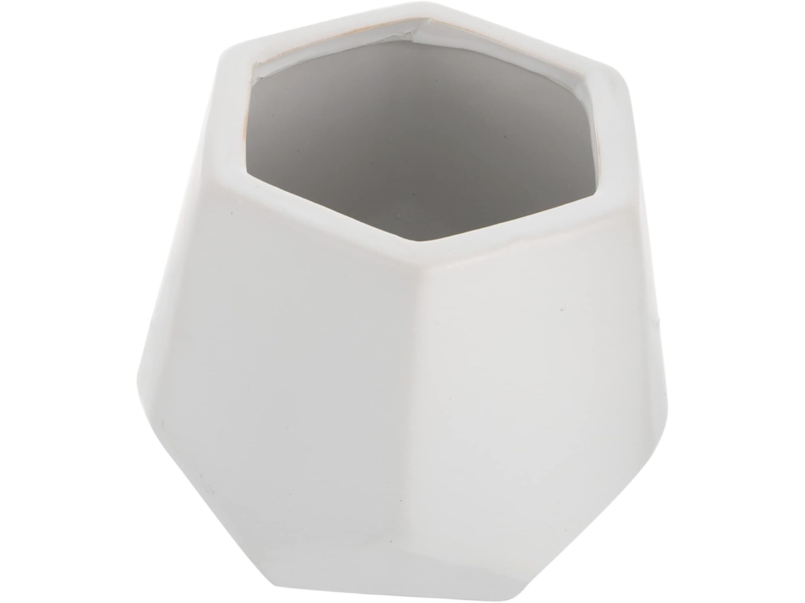 Maceta Geométrica De Cerámica Esmaltada Para Decoración De Interiores Y Exteriores.