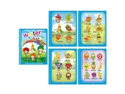 (Frutas) Libro mágico de acuarela para niños, libro de rompecabezas de agua para garabatear repetidamente