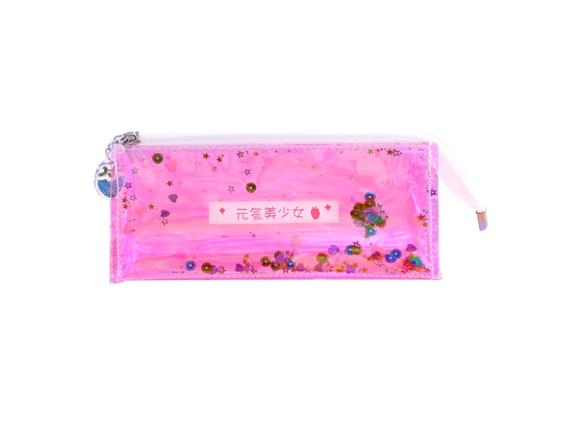 Estuche Para Lápices Transparente Con Purpurina, Organizador Portátil, Material Escolar N.º 4