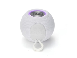 (blanco) Altavoz Bluetooth Portátil Con Luz Led, Resistente Al Agua Ipx7, Compatible Con Aux, Fm Y Tarjeta Tf.