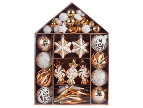 Juego de adornos de bolas de Navidad de 73 piezas, decoración navideña para árbol, paquete de bolas de Navidad pintadas, platino